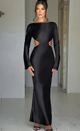 Spice Girl Style Dress with Binding Rope Slit