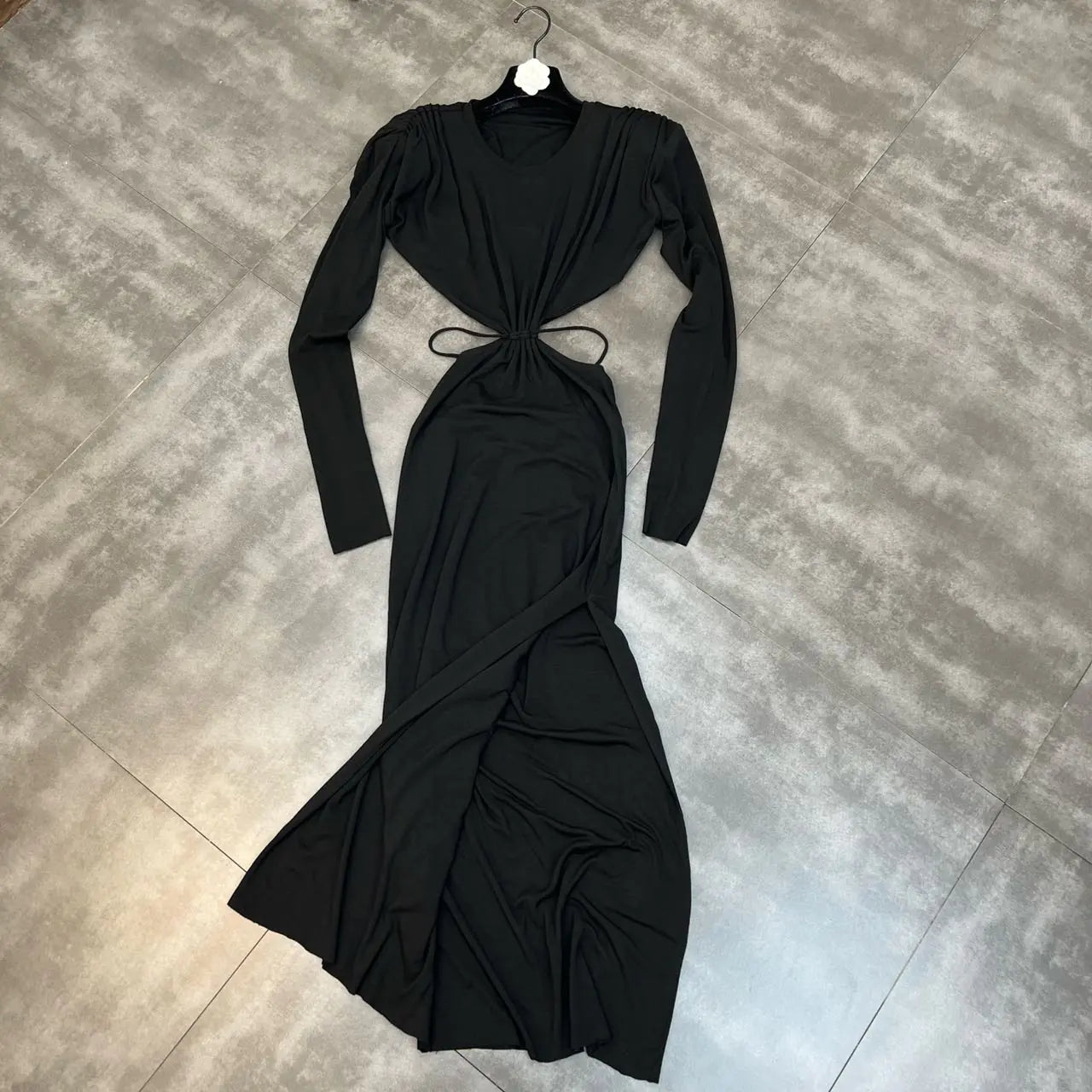 Spice Girl Style Dress with Binding Rope Slit