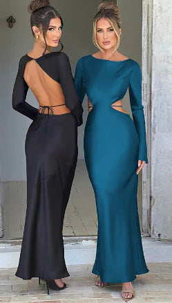 Spice Girl Style Dress with Binding Rope Slit