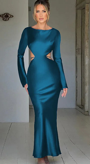 Spice Girl Style Dress with Binding Rope Slit