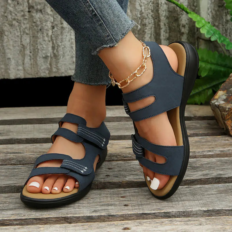 Women's Breathable Velcro Wedge Sandals - Casual Style