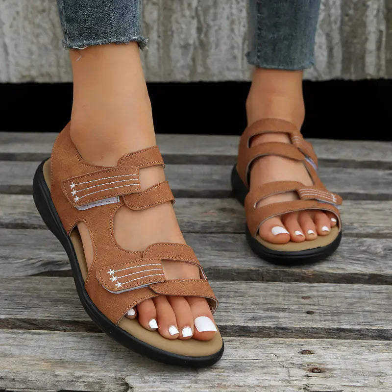 Women's Breathable Velcro Wedge Sandals - Casual Style